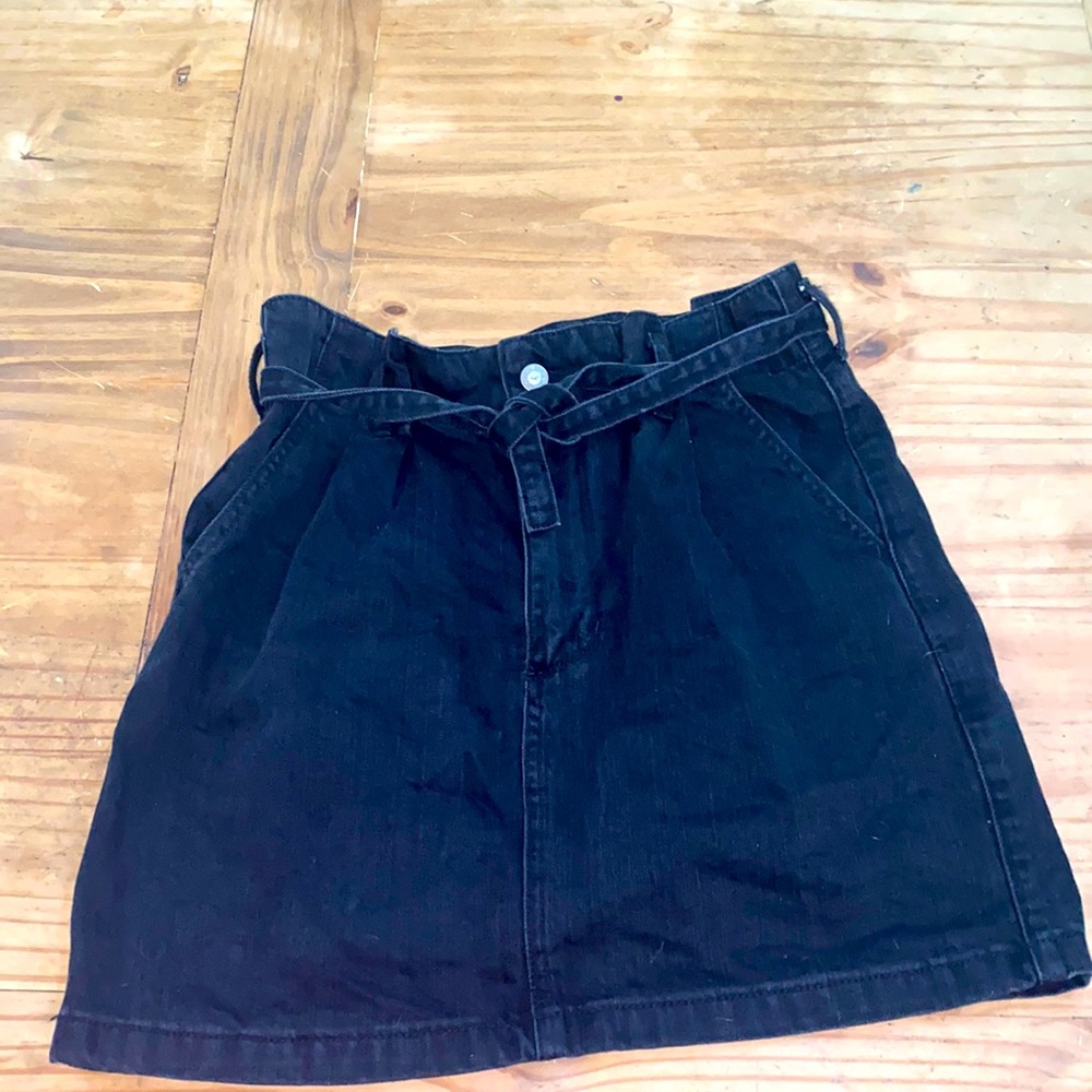 Hollister ultra high rise black jean skirt